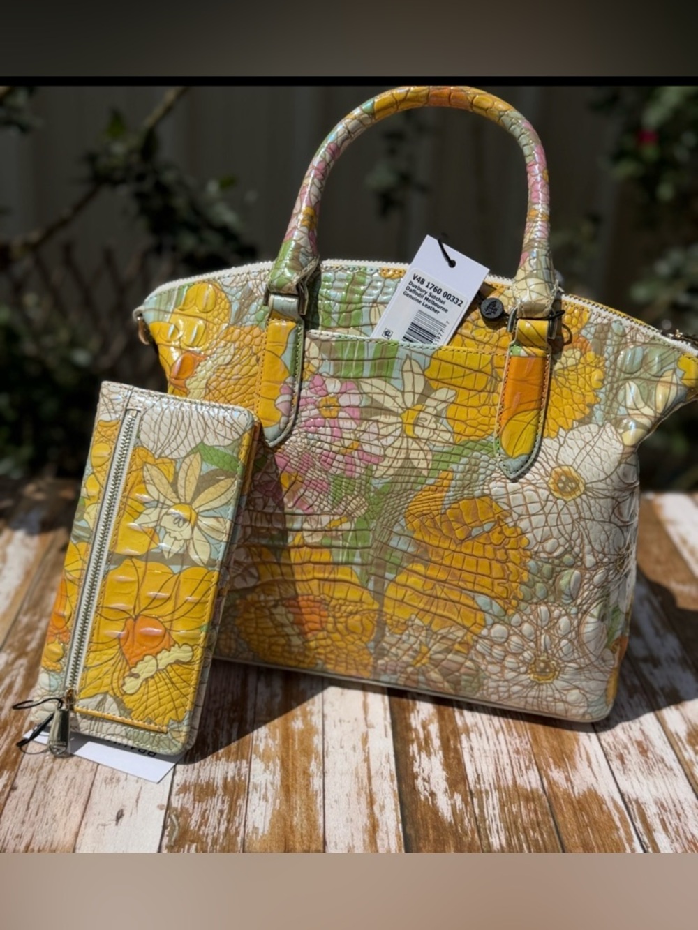 FIRM $ SET BRAHMIN DAFFODIL MEDIUM DUXBURY & WALLET NWT LIMITED EDITION - Picture 5 of 15